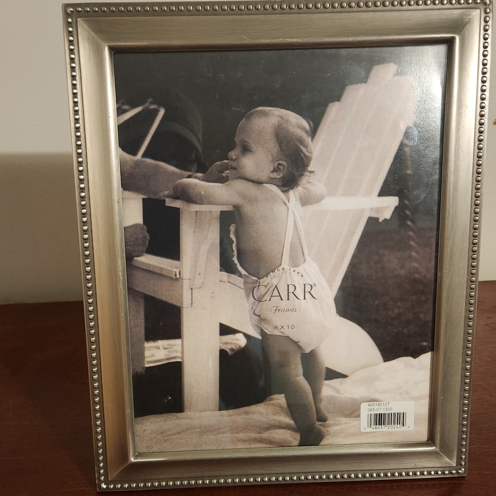 Carr Classic Silver Beaded Picture Frame